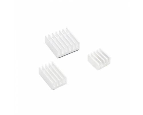 Набор радиаторов RA536   ACD  White 3 in 1 Heat Sink Set Aluminum (15x10x5мм, 14x14x6мм и 8.8x8.8x5мм) for Raspberry Pi 4B комплект из 3шт