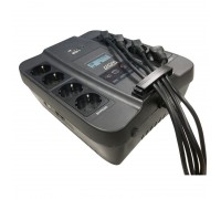 Источник бесперебойного питания Powercom Back-UPS SPIDER, Line-Interactive, LCD, AVR, 900VA/540W, Schuko, USB, black (1456263)                                                                                                                            