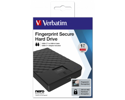 Внешний HDD Verbatim  HDD External FINGERPRINT SECURE 2,5