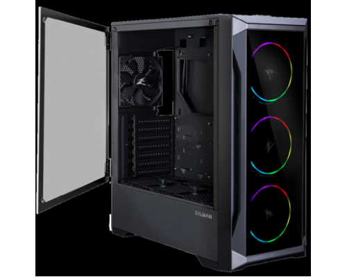 Корпус ZALMAN Z8 TG, ATX, BLACK, FRONT TG, WINDOW, 2xCOMBO (3.5