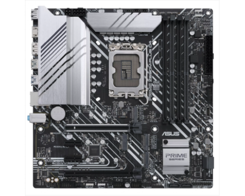 Материнская плата ASUS PRIME Z690M-PLUS D4, LGA1700, Z690, 4*DDR4, HDMI+DVI+DP, CrossFireX, SATA3 + RAID, Audio, Gb LAN, USB 3.2*8, USB 2.0*6, COM*1 header (w/o cable), mATX ; 90MB18Q0-M0EAY0