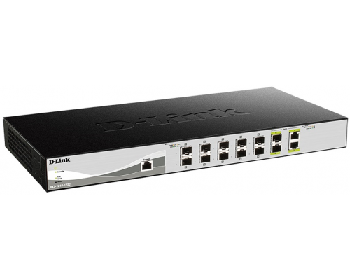 Коммутатор D-Link DXS-1210-12SC/A3A, PROJ L2+ Smart Switch with 10 10GBase-X SFP+ ports and 2 10GBase-T/SFP+ combo-ports.16K Mac address, 240Gbps switching capacity, 802.3x Flow Control, 802.3ad Link Aggregatio