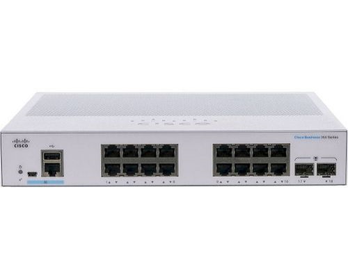 Коммутатор CBS350 Managed 16-port GE, Full PoE, 2x1G SFP