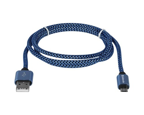 Кабель USB2.0 TO MICRO-USB 1M BLUE USB08-03T 87805 DEFENDER