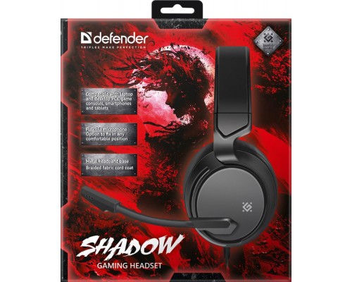 Гарнитура GAMING SHADOW BLACK 64600 DEFENDER