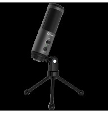 Микрофон LORGAR Gaming Microphones, Black color, USB condenser mic with Volumn kob, 3.5MM headphonejack, mute button and led indicator, package including 1x F5 Microphone, 1 x 2M type-C USB Cable, 1 xTripod Stand, body size:                          