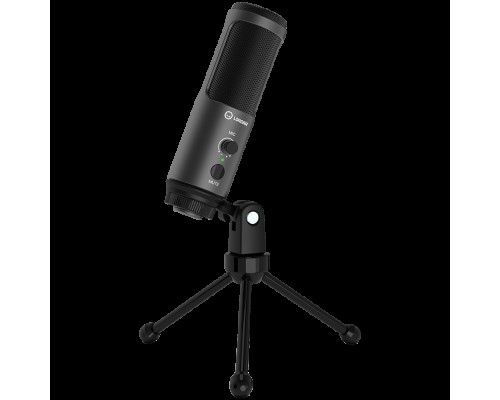 Микрофон LORGAR Gaming Microphones, Black color, USB condenser mic with Volumn kob, 3.5MM headphonejack, mute button and led indicator, package including 1x F5 Microphone, 1 x 2M type-C USB Cable, 1 xTripod Stand, body size: