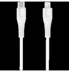 Кабель CANYON MFI-4 Type C Cable To MFI Lightning for Apple, PVC Mouling,Function: with full feature( data transmission and PD charging) Output:5V/2.4A, OD:3.5mm, cable length 1.2m, 0.026kg,Color:White                                                 