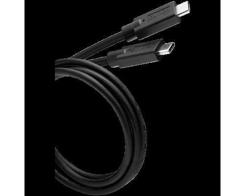 Кабель CANYON UC-9 Type C USB3.1 standard cable, PD3.0 100W, with full feature(video, audio, data transmission and PD charging), OD 4.8mm, cable length 1m, Black, 13*9*1000mm, 0.043kg