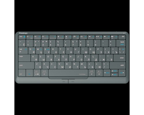 Клавиатура Prestigio Click&Touch 2, wireless multimedia smart keyboard with touchpad embedded into keys, auto-switch between keyboard and touchpad modes, touch multimedia sliders, left and right physical 