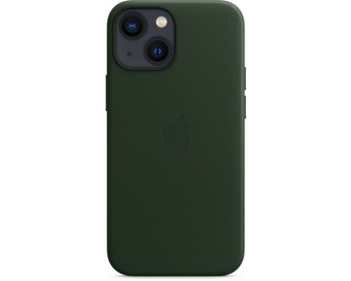 Чехол Apple MagSafe, силикон, для iPhone 13 mini Leather Case with MagSafe - Sequoia Green