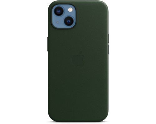 Чехол Apple MagSafe, силикон, для iPhone 13 Leather Case with MagSafe - Sequoia Green