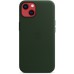 Чехол Apple MagSafe, силикон, для iPhone 13 Leather Case with MagSafe - Sequoia Green