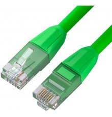 Патчкорд GCR  прямой 1.0m LSZH UTP кат.6, зеленый, 24 AWG, литой без фиксатора, ethernet high speed, RJ45, T568B                                                                                                                                          