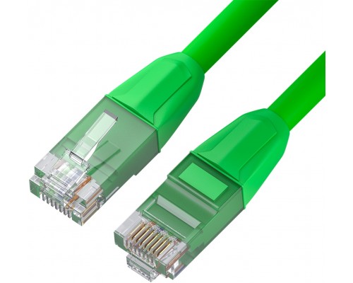 Патчкорд GCR  прямой 1.0m LSZH UTP кат.6, зеленый, 24 AWG, литой без фиксатора, ethernet high speed, RJ45, T568B