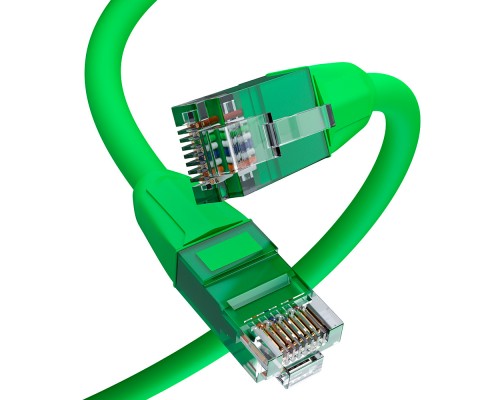 Патчкорд GCR  прямой 1.0m LSZH UTP кат.6, зеленый, 24 AWG, литой без фиксатора, ethernet high speed, RJ45, T568B