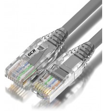 Патчкорд GCR  0.3m LSZH UTP кат.5e, серый, коннектор ABS, 24 AWG, ethernet high speed 1 Гбит/с, RJ45, T568B                                                                                                                                               