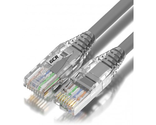 Патчкорд GCR  0.3m LSZH UTP кат.5e, серый, коннектор ABS, 24 AWG, ethernet high speed 1 Гбит/с, RJ45, T568B