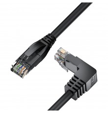 Патчкорд GCR  прямой 3.0m UTP кат.5e, черный, верхний угол, литой, ethernet high speed, RJ45, T568B, GCR-53201                                                                                                                                            