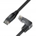 Патчкорд GCR  прямой 3.0m UTP кат.5e, черный, верхний угол, литой, ethernet high speed, RJ45, T568B, GCR-53201