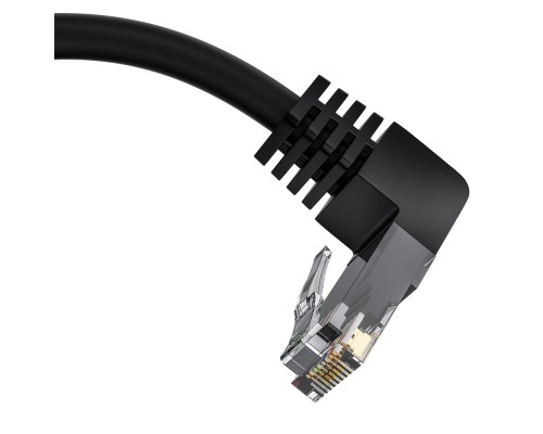 Патчкорд GCR  прямой 3.0m UTP кат.5e, черный, верхний угол, литой, ethernet high speed, RJ45, T568B, GCR-53201