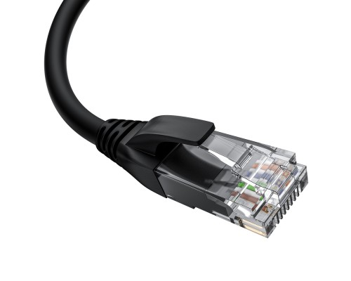 Патчкорд GCR  прямой 3.0m UTP кат.5e, черный, верхний угол, литой, ethernet high speed, RJ45, T568B, GCR-53201