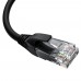 Патчкорд GCR  прямой 3.0m UTP кат.5e, черный, верхний угол, литой, ethernet high speed, RJ45, T568B, GCR-53201