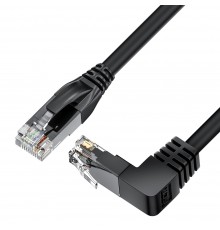 Патчкорд GCR  прямой 3.0m UTP кат.5e, черный, нижний угол, литой, ethernet high speed, RJ45, T568B, GCR-53197                                                                                                                                             