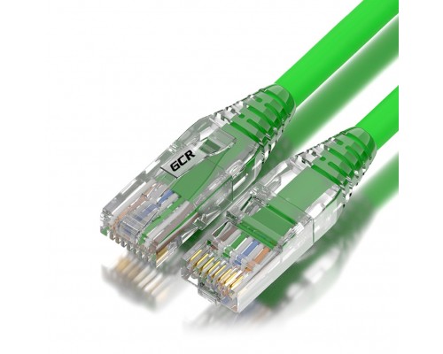 Патчкорд GCR  2.0m LSZH UTP кат.5e, зеленый, коннектор ABS, 24 AWG, ethernet high speed 1 Гбит/с, RJ45, T568B, GCR-52669