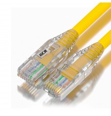 Патчкорд GCR  2.0m LSZH UTP кат.5e, желтый, коннектор ABS, 24 AWG, ethernet high speed 1 Гбит/с, RJ45, T568B, GCR-52666                                                                                                                                   