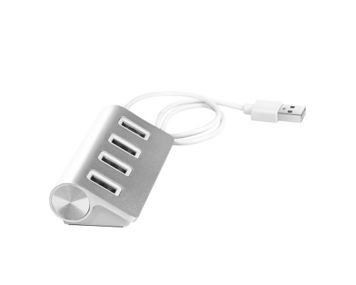 Док, концентратор Greenconnect USB 2.0 Разветвитель GCR-UH224S на 4 порта  0,2m , silver