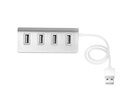 Док, концентратор Greenconnect USB 2.0 Разветвитель GCR-UH224S на 4 порта  0,2m , silver