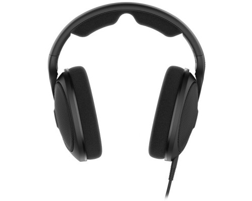 Наушники Sennheiser/ накладные открытые 6-38000Гц съемный 3м, 6.3мм, Адаптер-переходник 6,3 мм/3,5 мм, 110дБ, 120 Ом, амбушюры велюр, черные