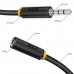 Удлинитель для гарнитуры GCR  0.3m jack 3,5mm/jack 3,5mm черный, желтая окантовка, 28AWG, M/F