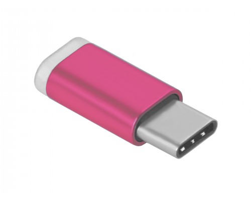 Переходник Greenconnect USB Type C на micro USB 2.0, M/F, Greenconnect, розовый, GCR-UC3U2MF-R