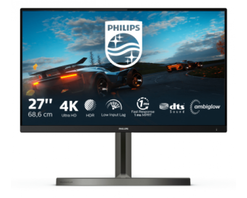 Монитор жидкокристаллический Philips Монитор LCD 27'' [16:9] 3840x2160(UHD 4K) IPS, nonGLARE, 350cd/m2, H178°/V178°, 1000:1, 1.07B, 4ms, 2xHDMI, DP, USB-Hub, Height adj, Tilt, Swivel, Speakers, 3Y, Black