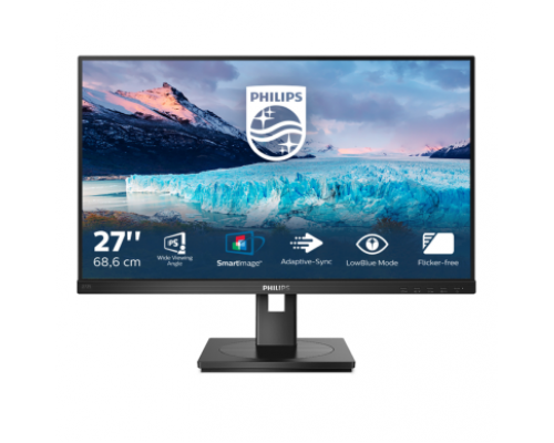 Монитор жидкокристаллический PHILIPS Монитор LCD 27'' [16:9] 1920х1080(FHD) IPS, nonGLARE, 250cd/m2, H178°/V178°, 1000:1, 50M:1, 16.7M, 4ms, VGA, DVI, HDMI, DP, Height adj, Pivot, Tilt, Swivel, Speakers, 3Y, Black