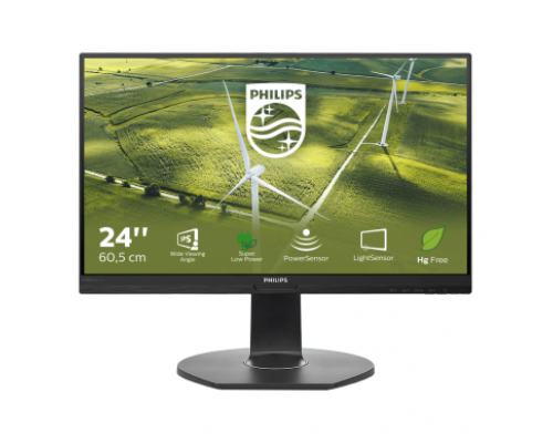 Монитор жидкокристаллический Philips Монитор LCD 23.8'' [16:9] 1920х1080(FHD) IPS, nonGLARE, 250cd/m2, H178°/V178°, 1000:1, 50M:1, 5ms, VGA, DVI, HDMI, DP, USB-Hub, Height adj, Tilt, Swivel, Speakers, 3Y, Black