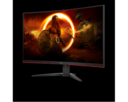 Монитор жидкокристаллический AOC Монитор LCD 31.5'' [16:9] 1920х1080(FHD) VA, Curved, nonGLARE, 250cd/m2, H178°/V178°, 3000:1, 80M:1, 16.7M, 1ms, VGA, 2xHDMI, DP, Tilt, Speakers, 3Y, Black-Red