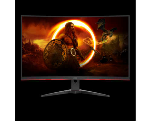 Монитор жидкокристаллический AOC Монитор LCD 31.5'' [16:9] 1920х1080(FHD) VA, Curved, nonGLARE, 250cd/m2, H178°/V178°, 3000:1, 80M:1, 16.7M, 1ms, VGA, 2xHDMI, DP, Tilt, Speakers, 3Y, Black-Red