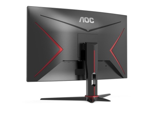 Монитор жидкокристаллический AOC Монитор LCD 23.6'' [16:9] 1920х1080(FHD) VA, Curved, nonGLARE, 250cd/m2, H178°/V178°, 3000:1, 80M:1, 16.7M, 1ms, VGA, 2xHDMI, DP, Height adj, Tilt, Swivel, Speakers, Curved, 2Y, Black-Red