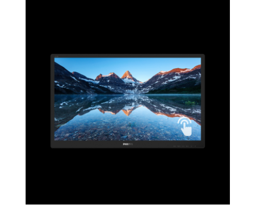 Монитор жидкокристаллический Philips Монитор LCD 23.8'' [16:9] 1920х1080(FHD) IPS, GLARE, TOUCH, 250cd/m2, H178°/V178°, 1000:1, 50M:1, 16.7M, 5ms, VGA, DVI, HDMI, DP, USB-Hub, Tilt, Speakers, 3Y, Black