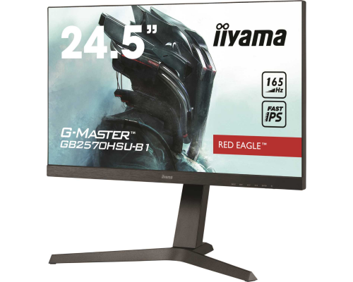 Монитор жидкокристаллический Iiyama Монитор LCD 24.5'' 16:9 1920х1080(FHD) TN, nonGLARE, 400cd/m2, H170°/V160°, 1000:1, 80M:1, 16.7M, 1ms, HDMI, DP, USB-Hub, Height adj, Pivot, Tilt, Speakers, Swivel, 3Y, Black