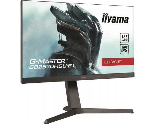 Монитор жидкокристаллический Iiyama Монитор LCD 24.5'' 16:9 1920х1080(FHD) TN, nonGLARE, 400cd/m2, H170°/V160°, 1000:1, 80M:1, 16.7M, 1ms, HDMI, DP, USB-Hub, Height adj, Pivot, Tilt, Speakers, Swivel, 3Y, Black