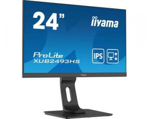 Монитор жидкокристаллический Iiyama Монитор LCD 24'' [16:9] 1920х1080(FHD) IPS, nonGLARE, 250cd/m2, H178°/V178°, 1000:1, 80M:1, 16,7 миллионов цветов, 4ms, VGA, HDMI, DP, USB-Hub, Height adj, Pivot, Tilt, Swivel, Speakers, Audio out, 3Y, Black