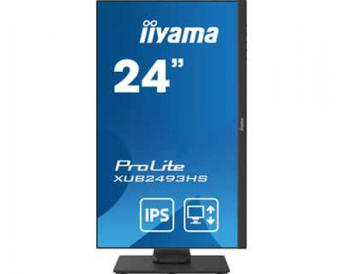 Монитор жидкокристаллический Iiyama Монитор LCD 24'' [16:9] 1920х1080(FHD) IPS, nonGLARE, 250cd/m2, H178°/V178°, 1000:1, 80M:1, 16,7 миллионов цветов, 4ms, VGA, HDMI, DP, USB-Hub, Height adj, Pivot, Tilt, Swivel, Speakers, Audio out, 3Y, Black