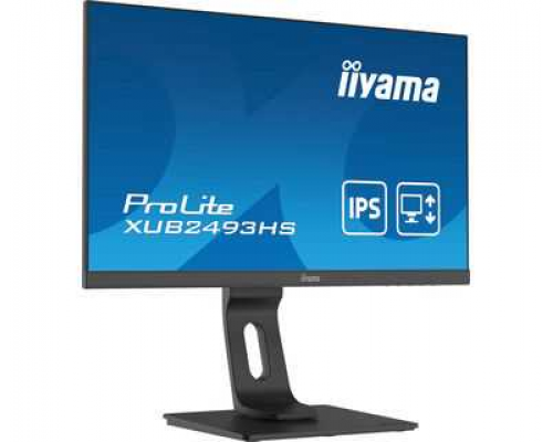 Монитор жидкокристаллический Iiyama Монитор LCD 24'' [16:9] 1920х1080(FHD) IPS, nonGLARE, 250cd/m2, H178°/V178°, 1000:1, 80M:1, 16,7 миллионов цветов, 4ms, VGA, HDMI, DP, USB-Hub, Height adj, Pivot, Tilt, Swivel, Speakers, Audio out, 3Y, Black