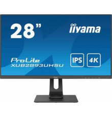 Монитор жидкокристаллический Iiyama Монитор LCD 28'' [16:9] 3840x2160(UHD 4K) IPS, nonGLARE, 300cd/m2, H178°/V178°, 1000:1, 80M:1, 1,07 миллиардов цветов, 3ms, VGA, HDMI, DP, USB-Hub, Height adj, Tilt, Swivel, Speakers, 3Y, Black                     