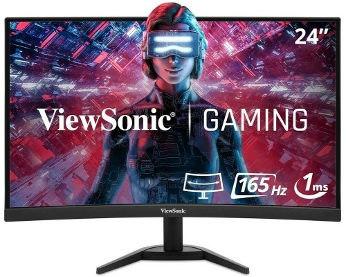 Монитор жидкокристаллический ViewSonic Монитор LCD 24'' [16:9] 1920х1080(FHD) MVA, Curved, nonGLARE, 250cd/m2, H178°/V178°, 3000:1, 80M:1, 16,7 миллионов цветов, 2ms, 2xHDMI, DP, Tilt, Speakers, 3Y, Black