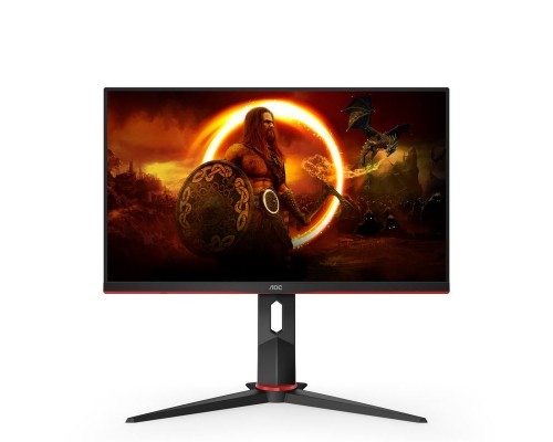 Монитор жидкокристаллический AOC Монитор LCD 23.8'' [16:9] 1920х1080(FHD) IPS, nonGLARE, 350cd/m2, H178°/V160°, 1000:1, 80M:1, 16.7M, 0,5 ms, VGA, 2xHDMI, DP, USB-Hub, Height adj, Tilt, Swivel, Speakers, Curved, 2Y, Black-Red